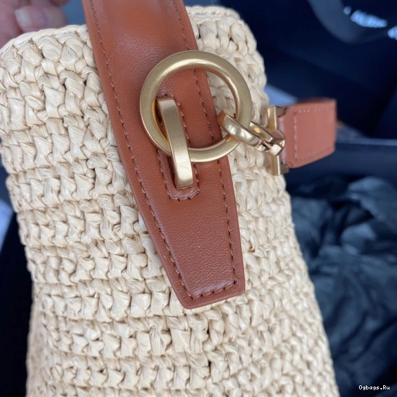 bucket bag-20*25*16CM Le 37 YSL leather-trimmed raffia 0717